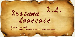Krstana Lovčević vizit kartica